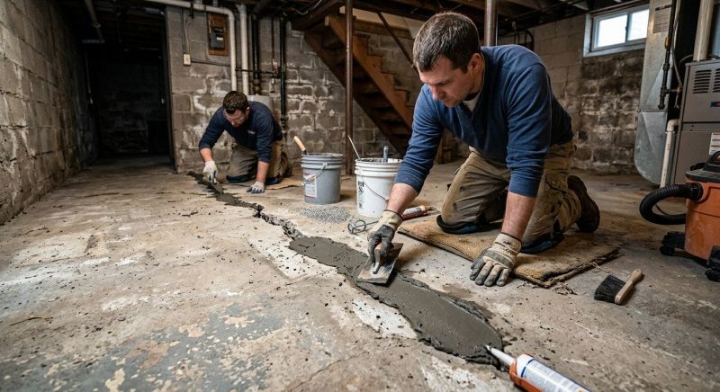 Cracked Basement Floor Repair in Sunnyvale, CA